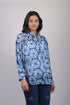 top for women stylish tops western wear trending top Blue Printed Long Sleeves Top (OTL-TPS1078)